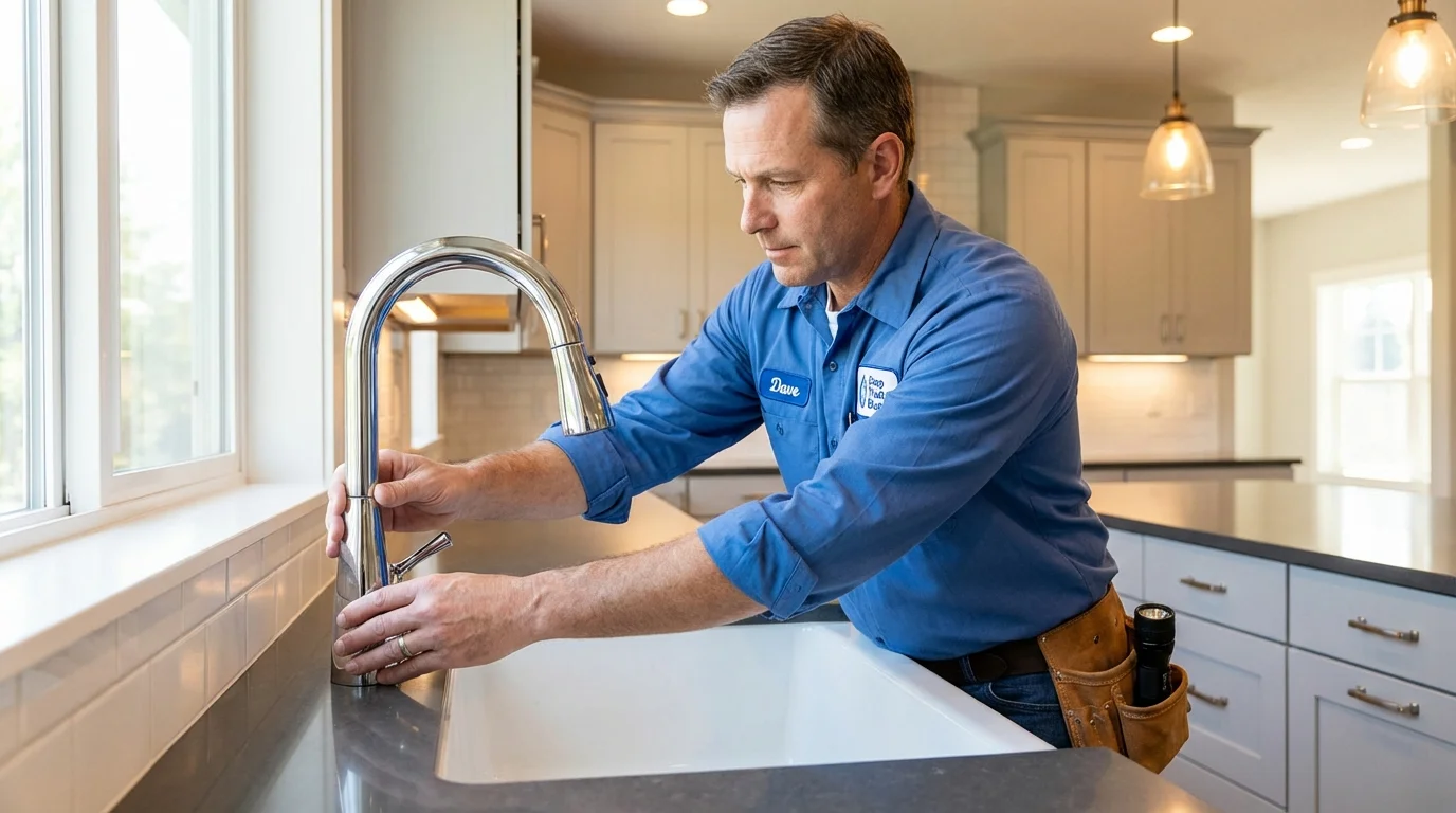 Kitchen faucet installation by Johns Plumbing LLC in Marlette